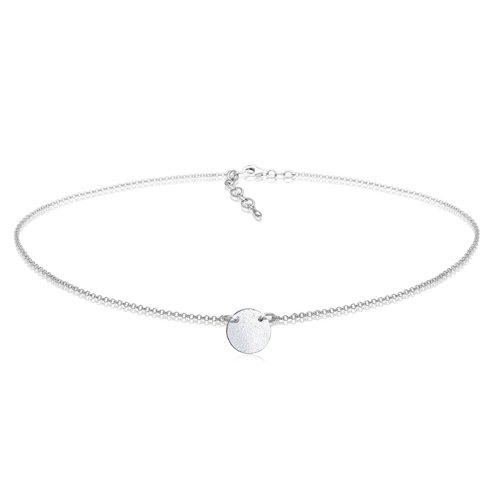 Elli Elli Collier Femme Choker Paillette Simple - (925/1000) Argent collier