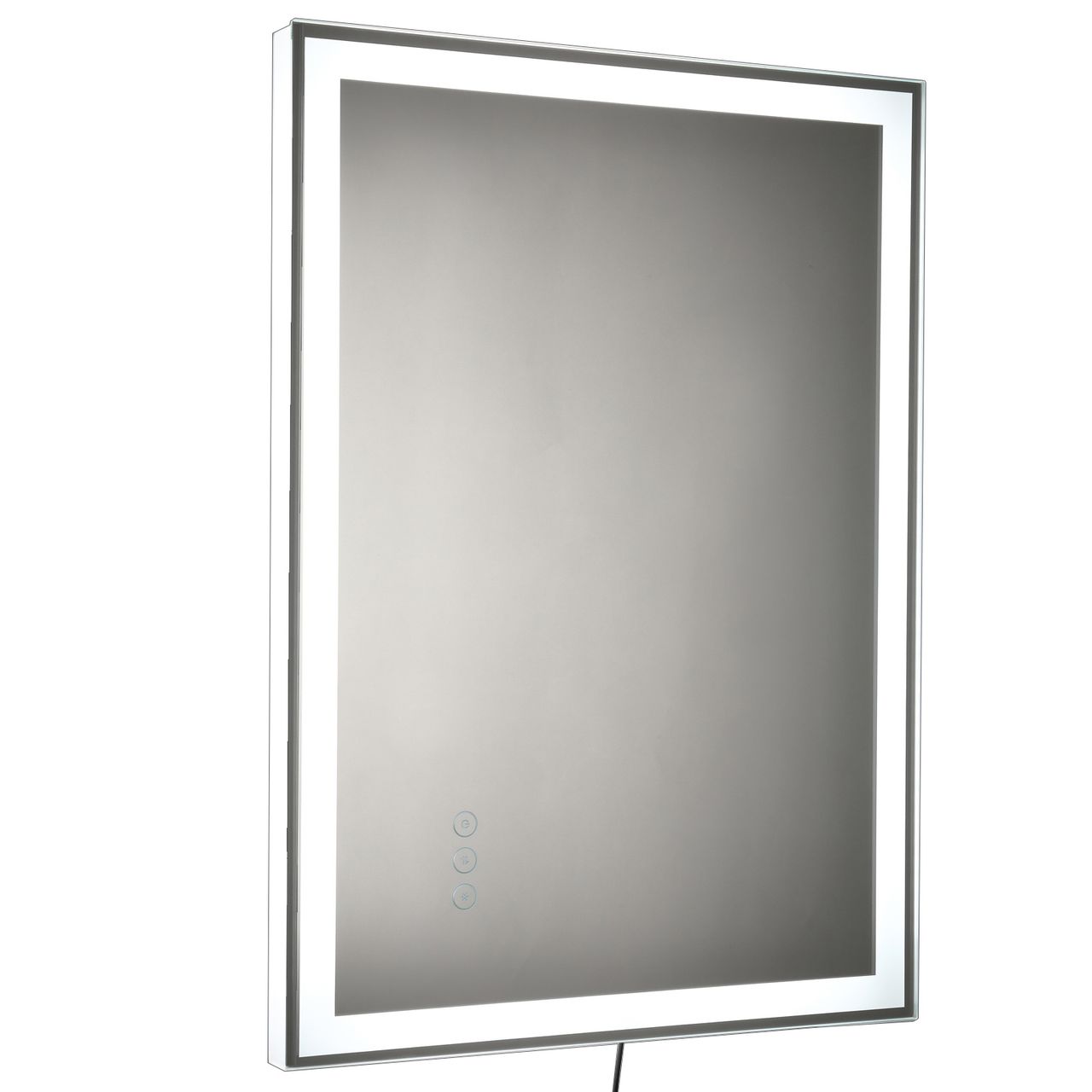 kleankin Badezimmerspiegel LED-Spiegel Nebelfreier Wandspiegel Touch-Schalter 3 Farben Alu 70 x 50 x 3 cm