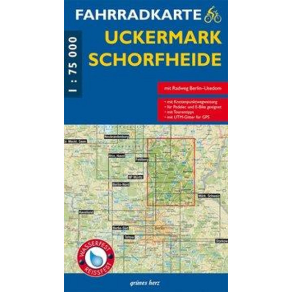 FAHRRADKARTE UCKERMARK, SCHORFHEIDE 1:75 000