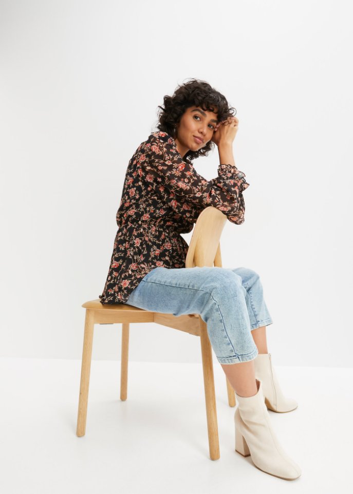 bedruckte Bluse aus recyceltem Polyester