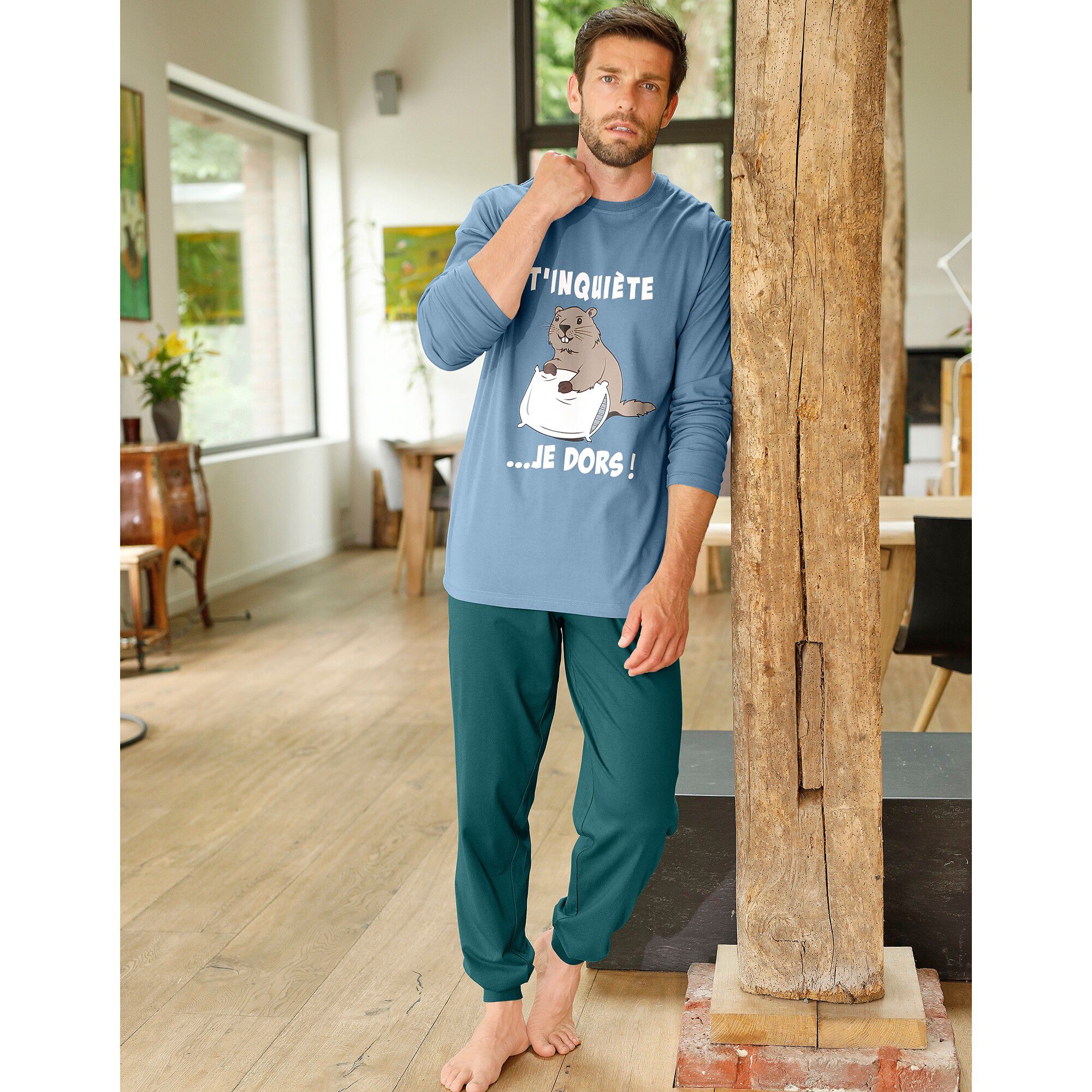 Pyjama pantalon manches longues Marmotte