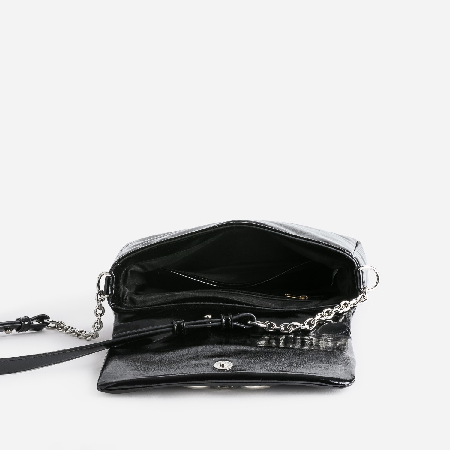 Sac à main TEXTO noir glacé décor mors