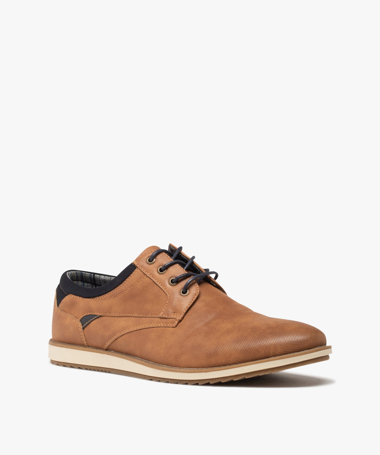 Derbies homme unis à semelle contrastante camel | GEMO