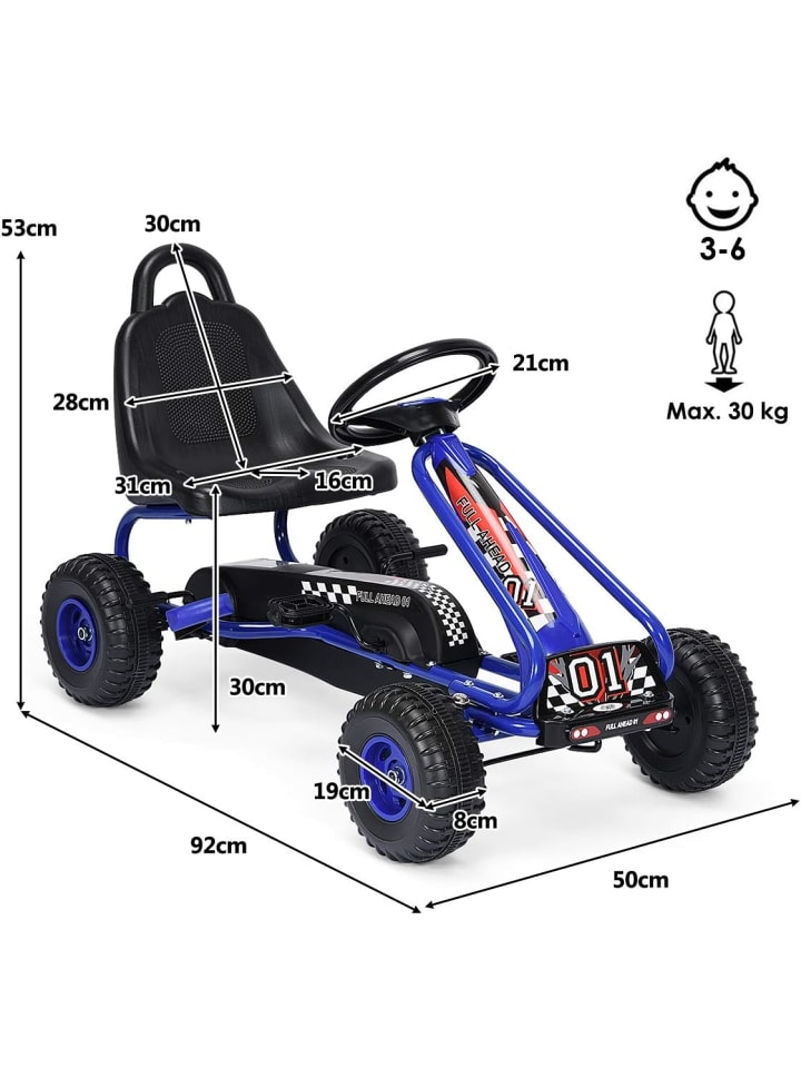 COSTWAY Gokart von 3-6 Jahren in Blau günstig kaufen 90 cm