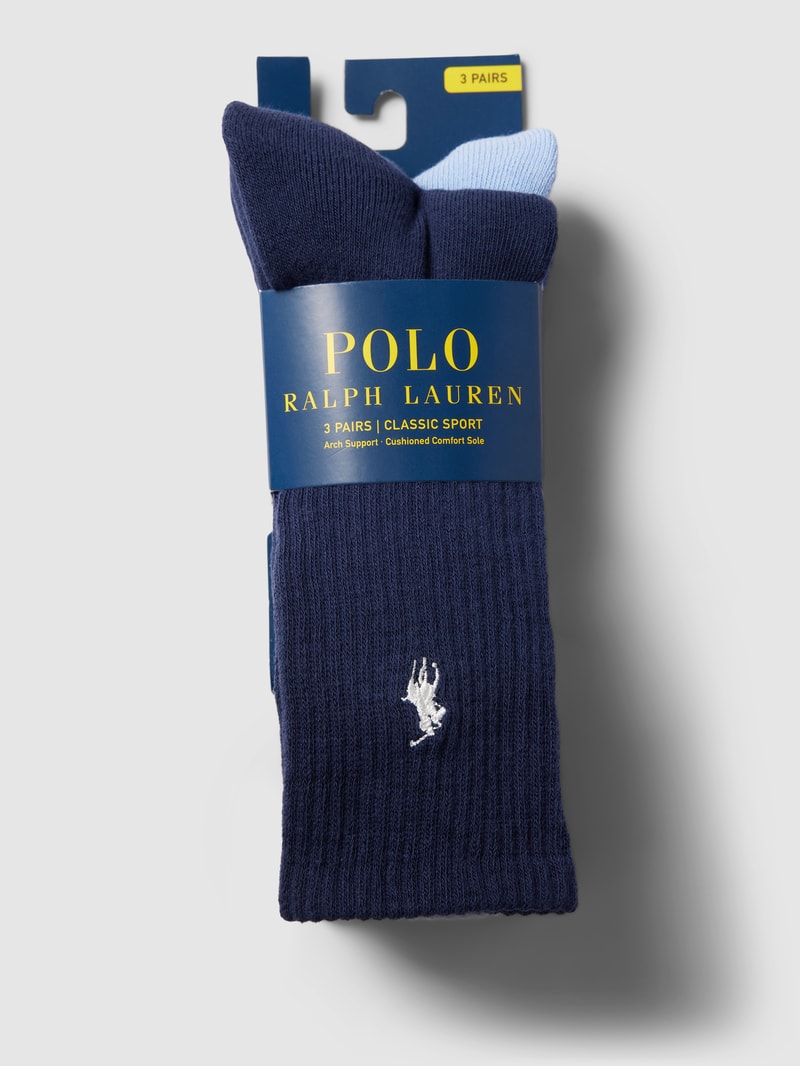 Socken mit Label-Stitching im 3er-Pack in blau