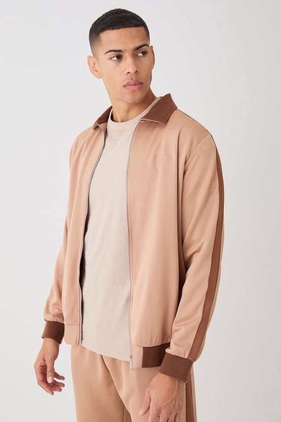 Trikot-Trainingsjacke mit Homme-Stickerei
