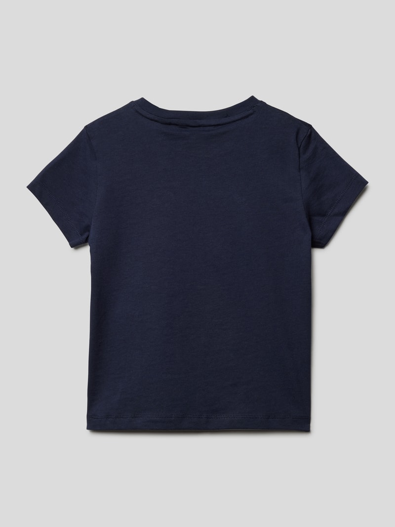 T-Shirt mit Label-Stitching in marineblau
