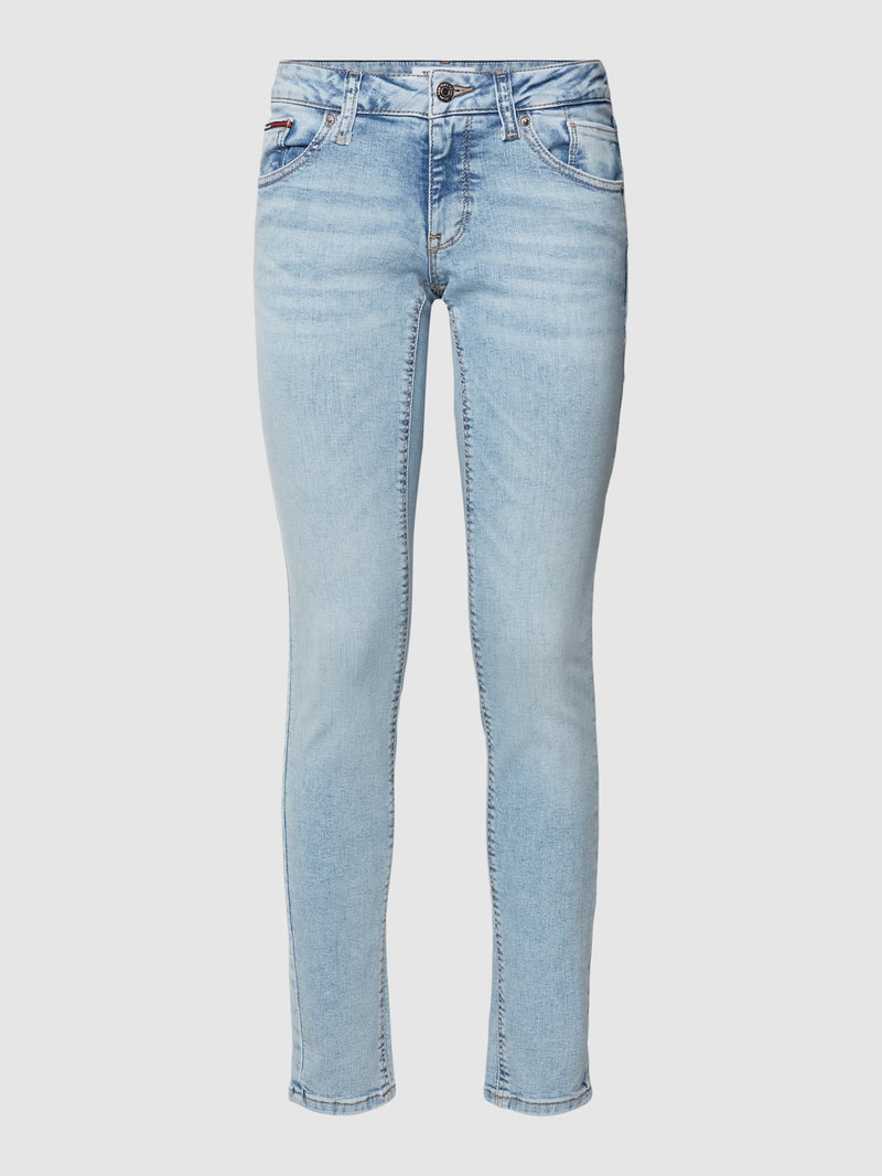 Skinny Fit Jeans mit Label-Patch Modell 'SCARLETT' in hellblau