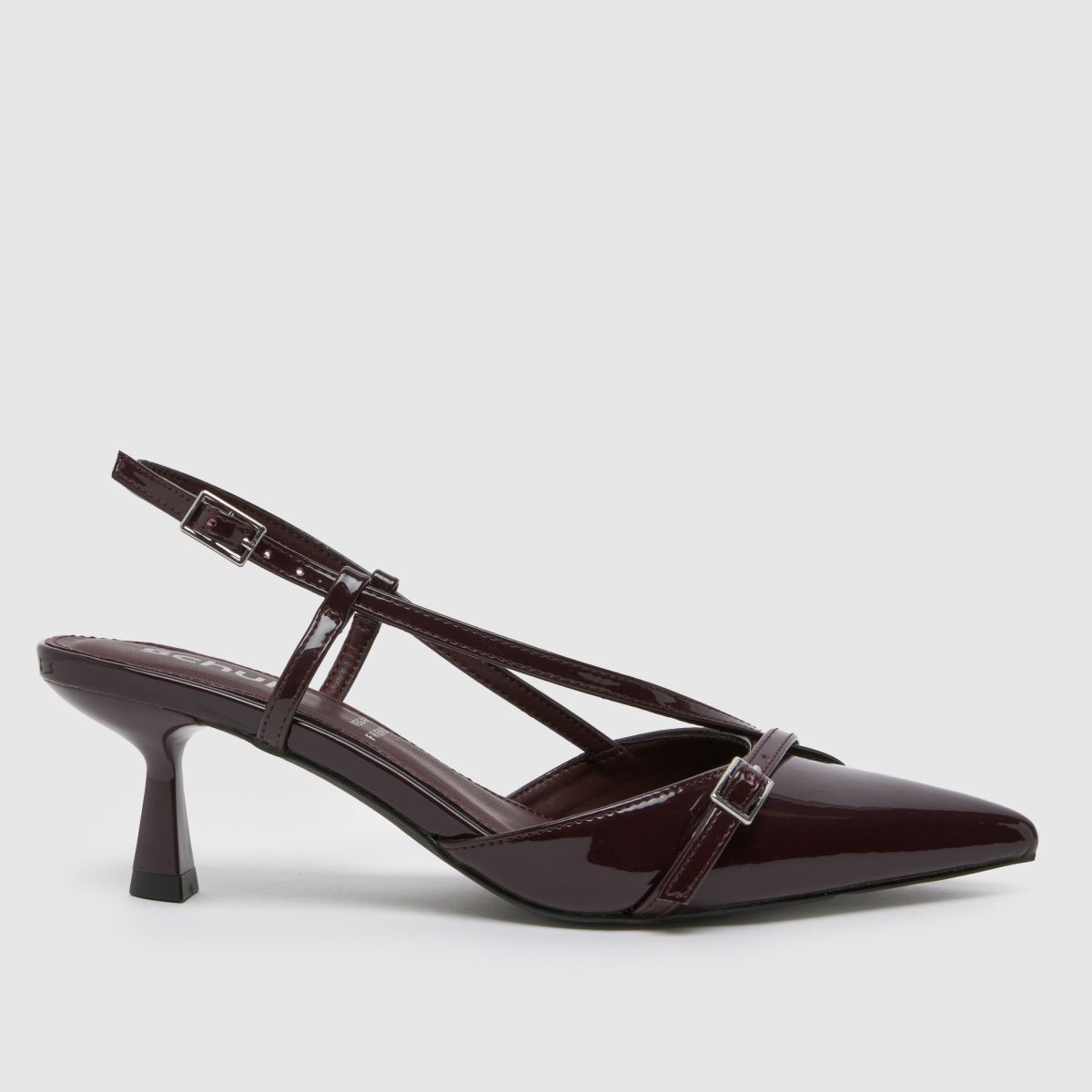 Schuh Sidney bordó színű, slingback magassarkú cipő