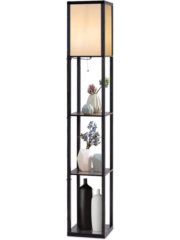 COSTWAY 2 in 1 Standleuchte Regal 160cm in Schwarz günstig kaufen onesize