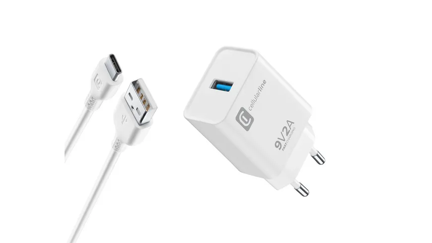 Cellularline USB Charger Kit 18W Typ-C White