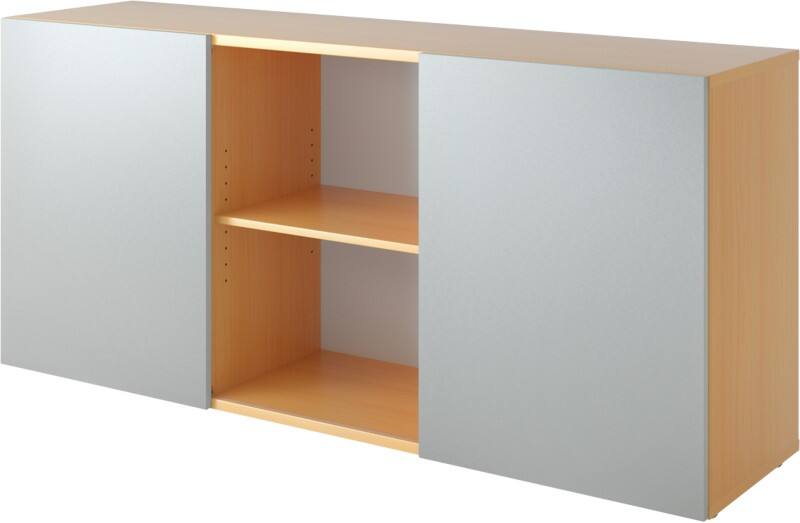 Hammerbacher Schiebetürenschrank 2FH Buche, Silber 1.600 x 420 x 748 mm V1780/6/S