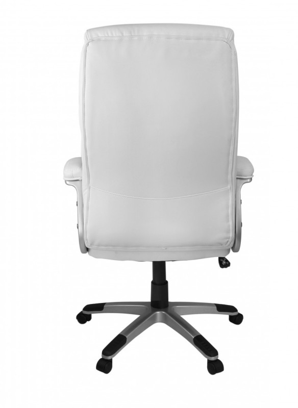 Amstyle Bürostuhl Leder Optik Weiß Schreibtischstuhl Chefsessel Drehstuhl mit XXL Polsterung
