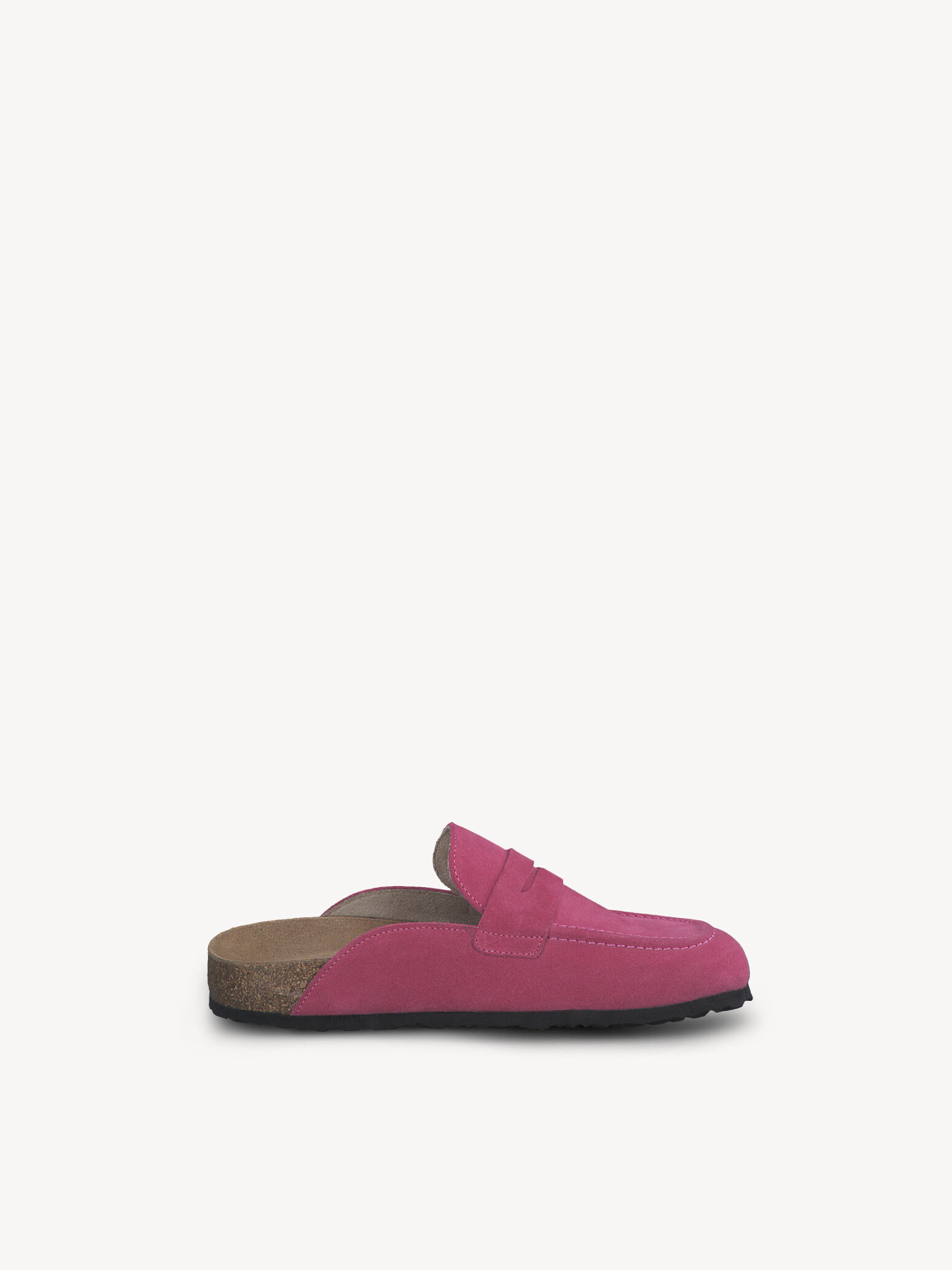 Mule en cuir - rose fuchsia