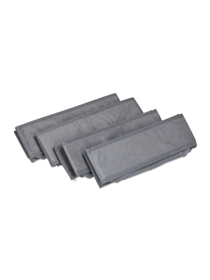 relaxdays 4 tlg. Unterwäsche Organizer in Dunkelgrau günstig kaufen onesize