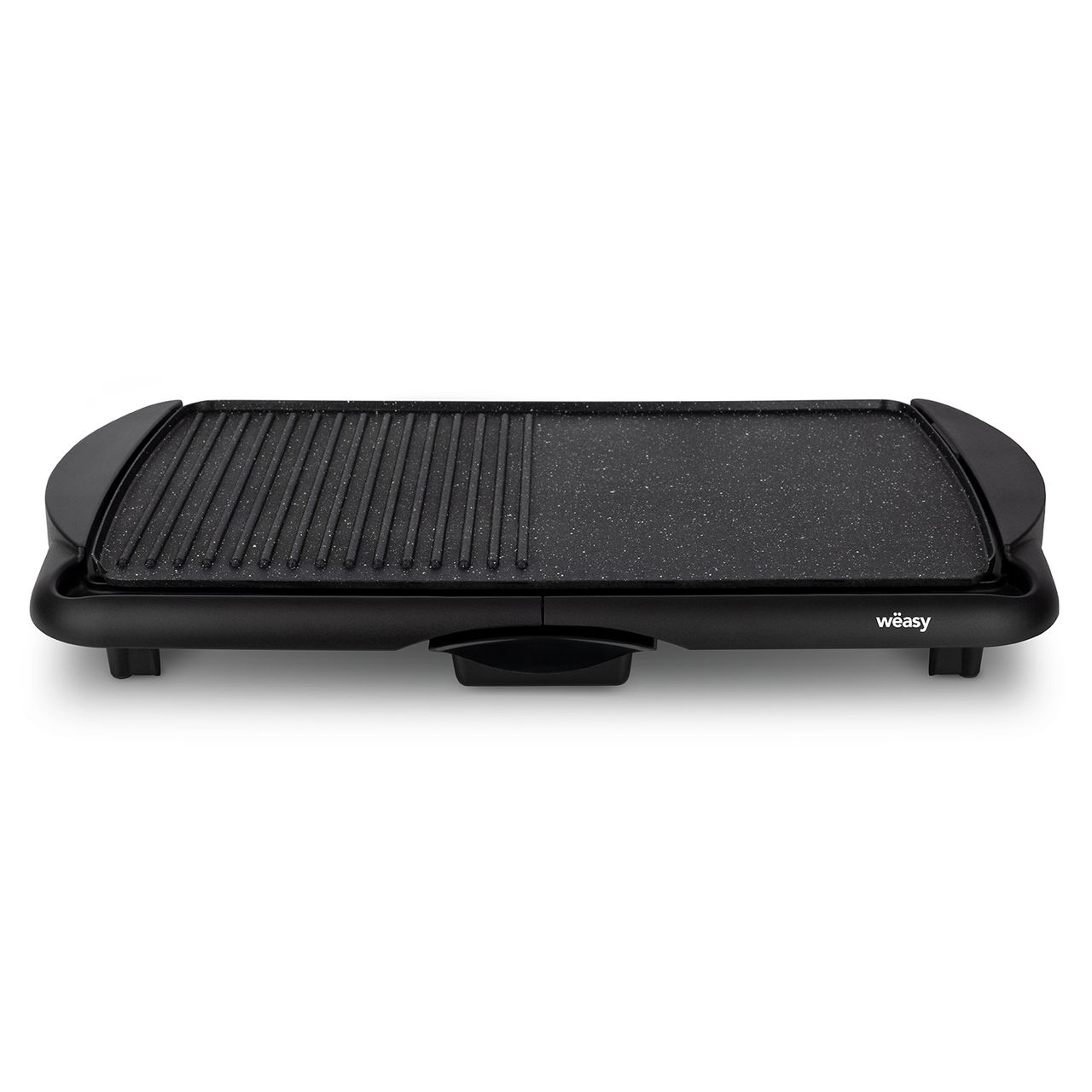 Weasy Wëasy STO52 Elektro-Grillplatte, Antihaft-Tischplatte, Teppanyaki-Grillplatte, Grillfläche 52 x 27 cm, regelbares Thermostat und Auffangschale, 2000 W