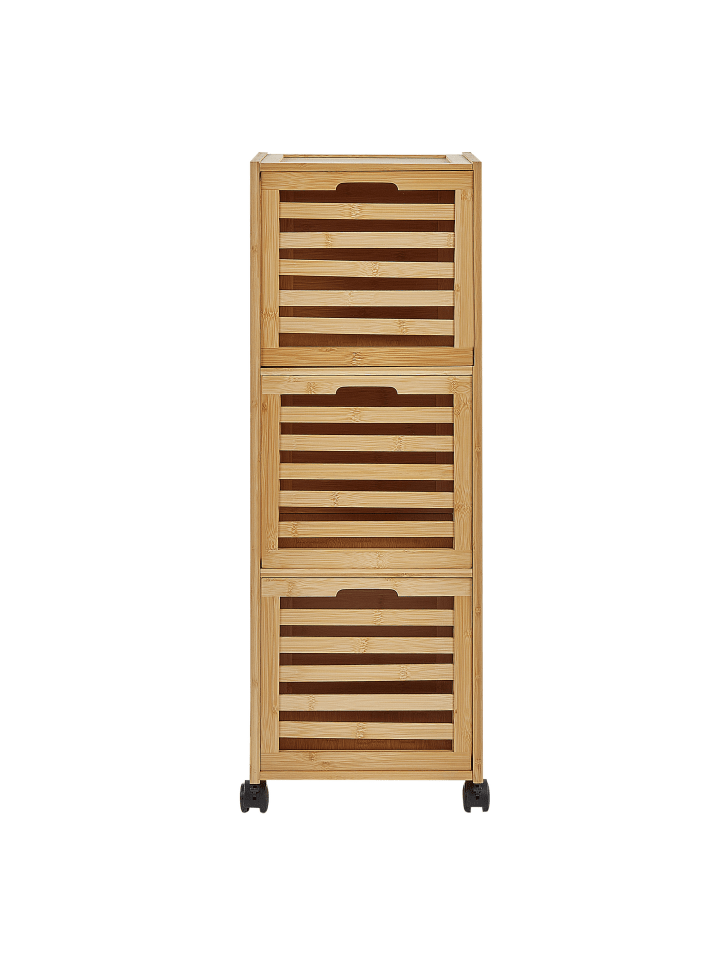 Beliani Badezimmerschrank SHAWNEE in Heller Holzfarbton - (W) 32 x (H) 90 x (L) 30 cm günstig kaufen onesize