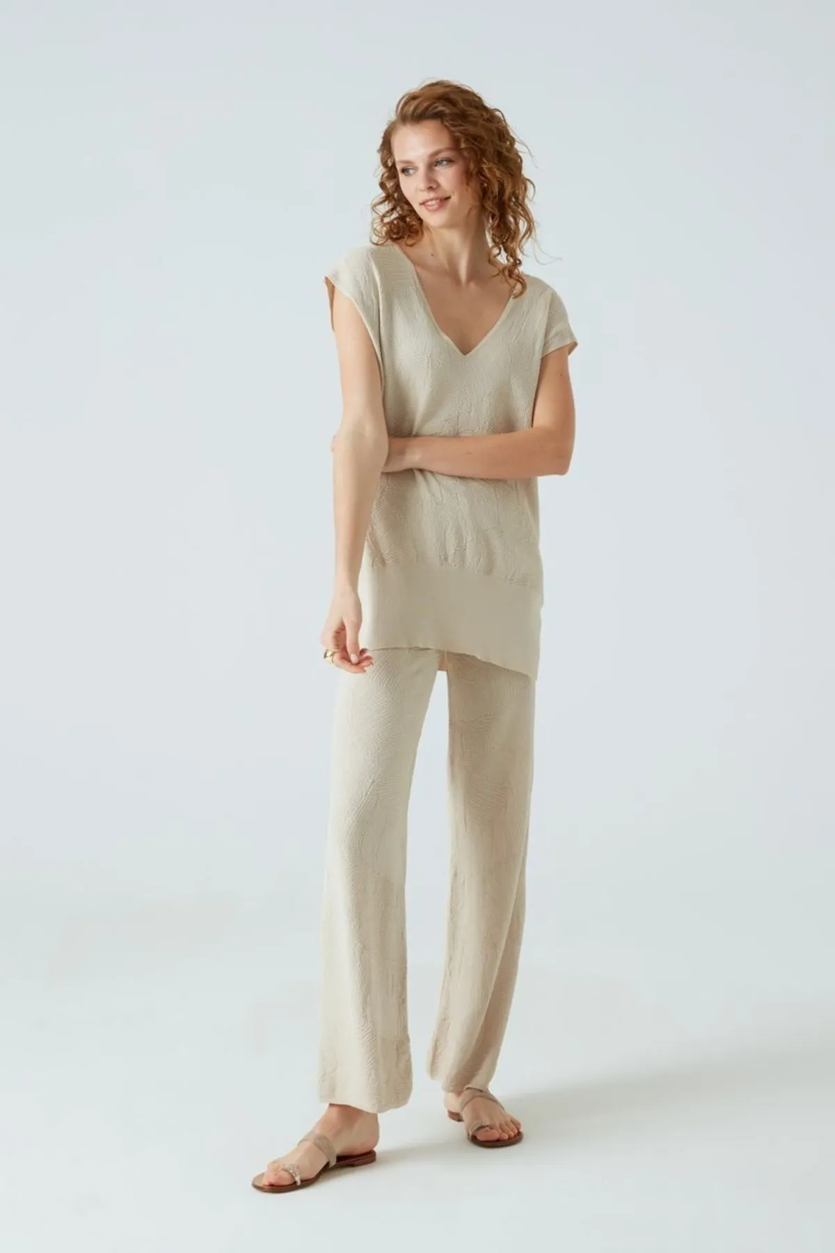 JOIN US  Palazzo-Hose mit Palmblattmuster