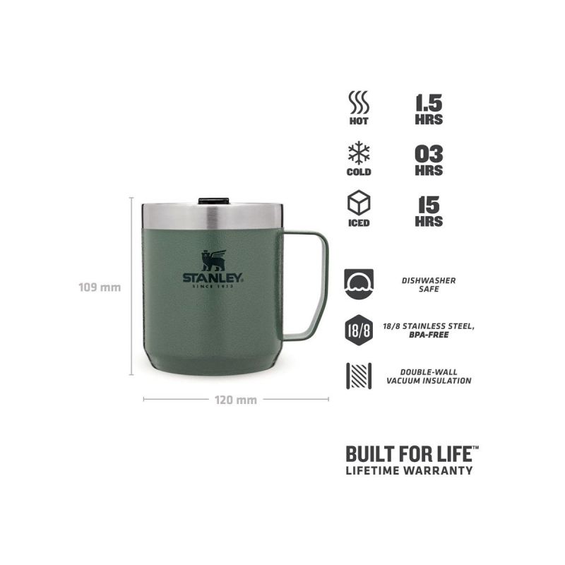 Stanley Campingbecher, Classic Legendary Camp Mug 12oz \/ 350ml Hammertone Green