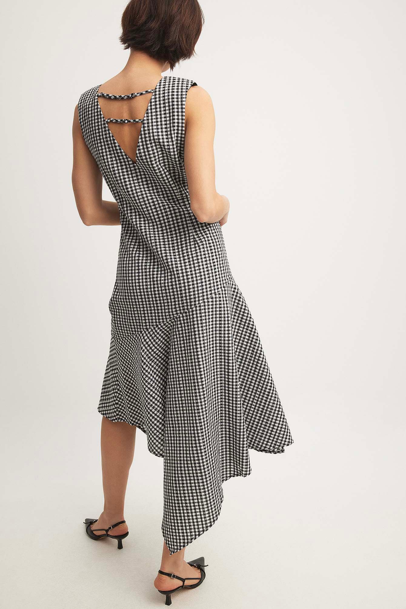 Gingham Sleeveless Midi Dress