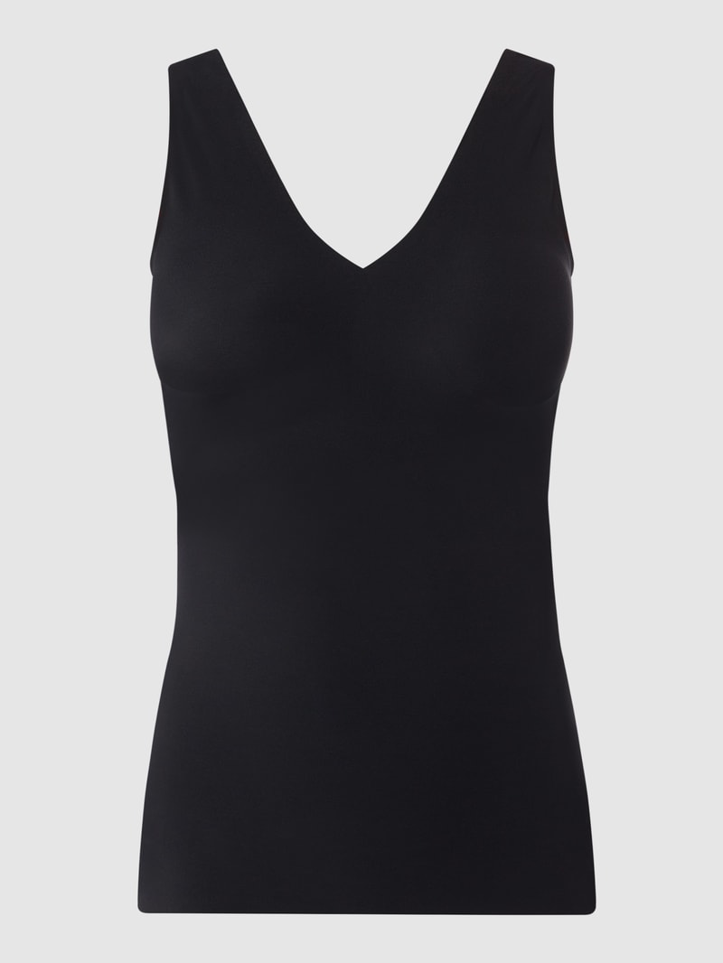 Top mit Stretch-Anteil in schwarz