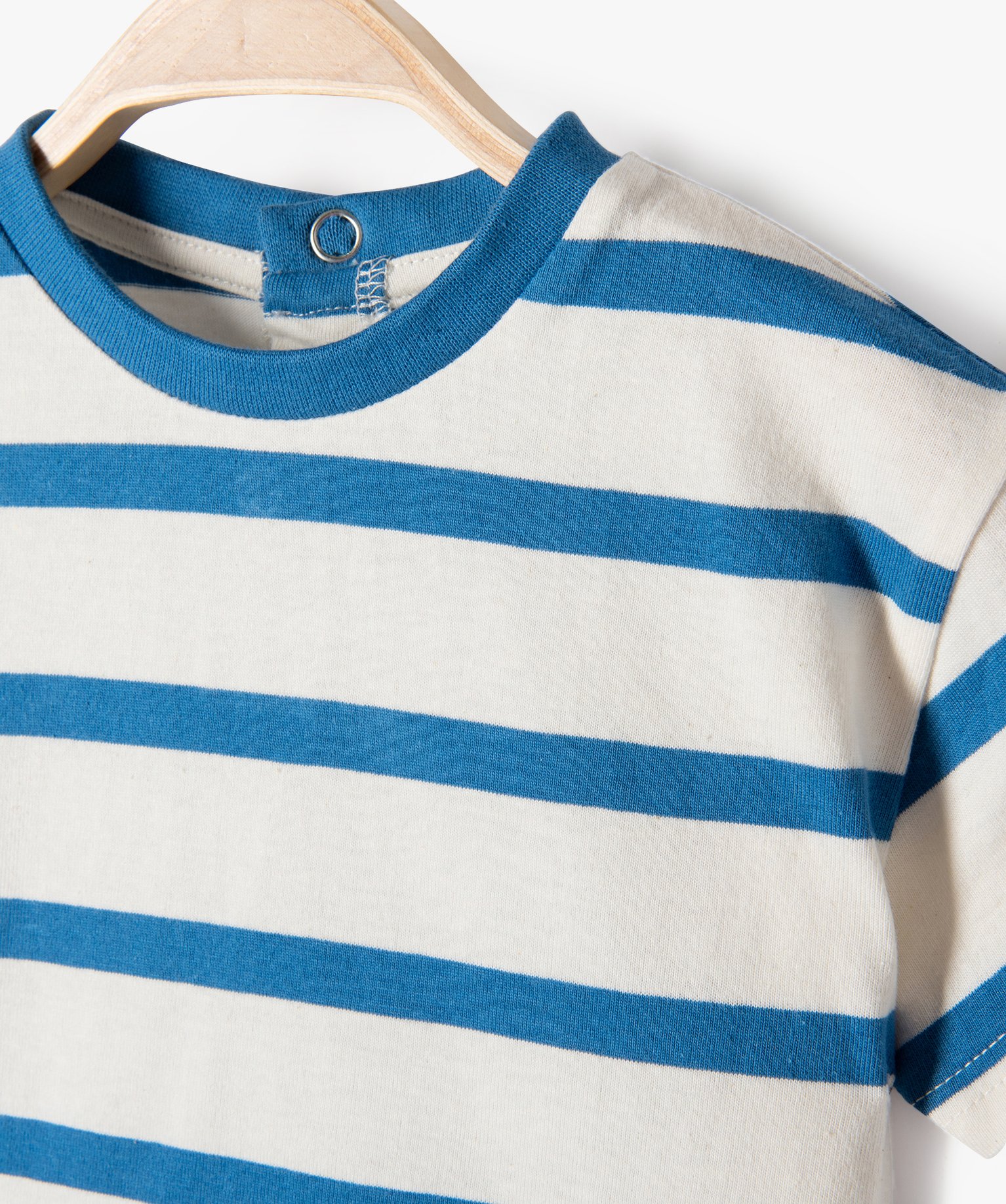 Tee-shirt bébé Garçon rayé à manches courtes blanc | GEMO