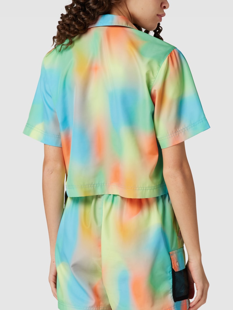 Cropped Hemdbluse im Batik-Design - P&C x Karl Kani in blau