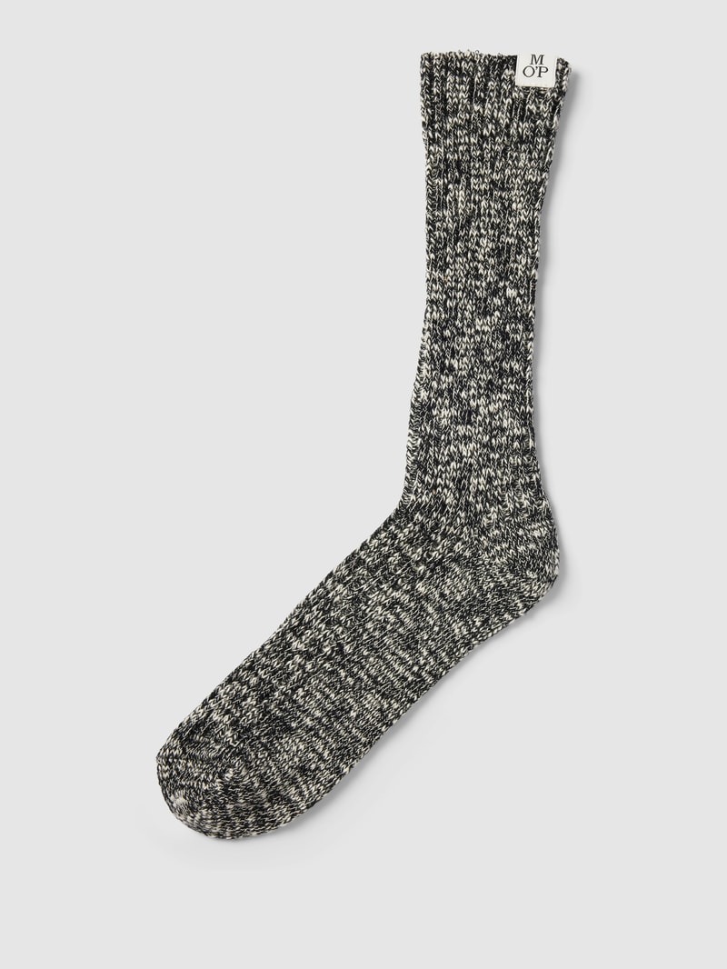Socken mit Label-Detail Modell 'Henriette' in schwarz
