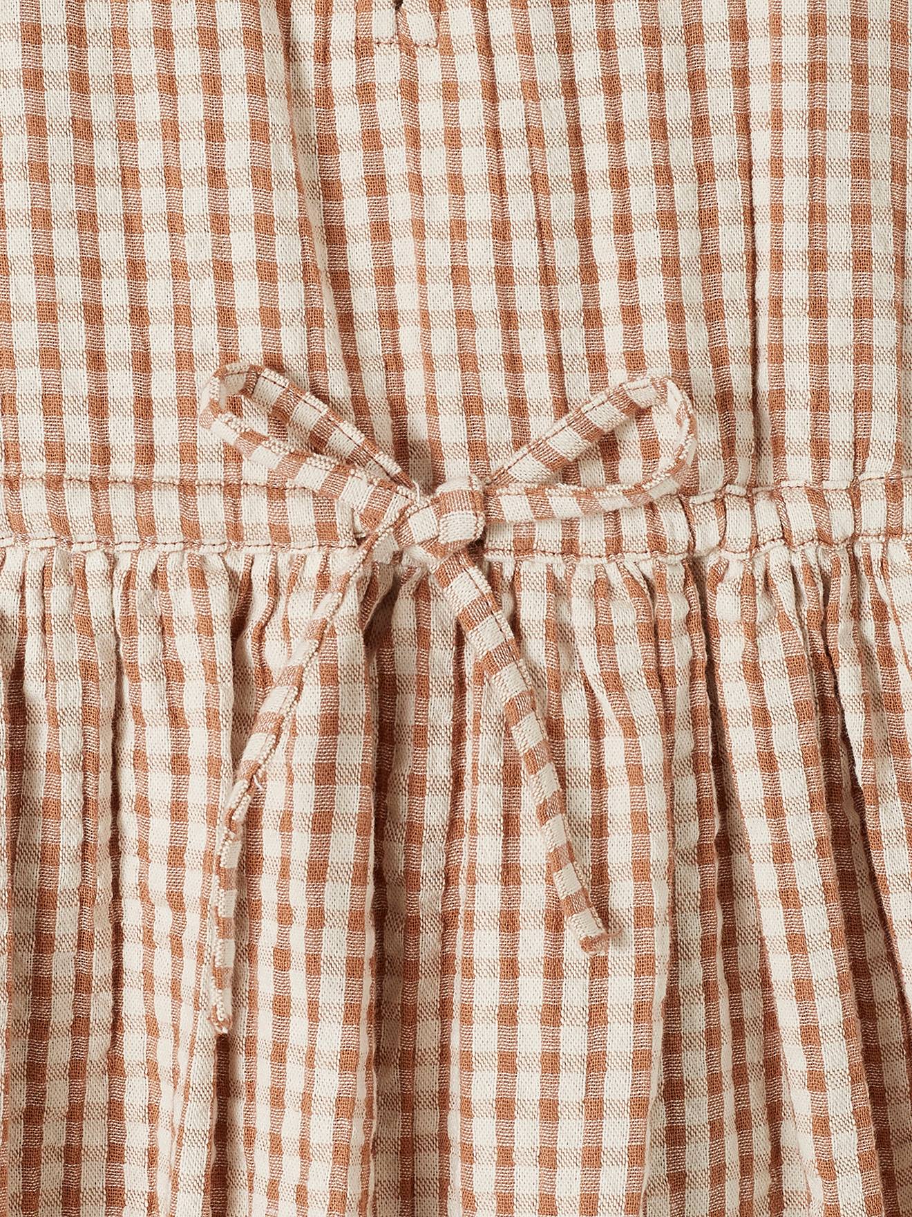 Vertbaudet Mädchen Kleid mit Volantkragen - braun kariert