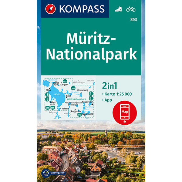 KOMPASS WANDERKARTE 853 MÜRITZ-NATIONALPARK 1:25000