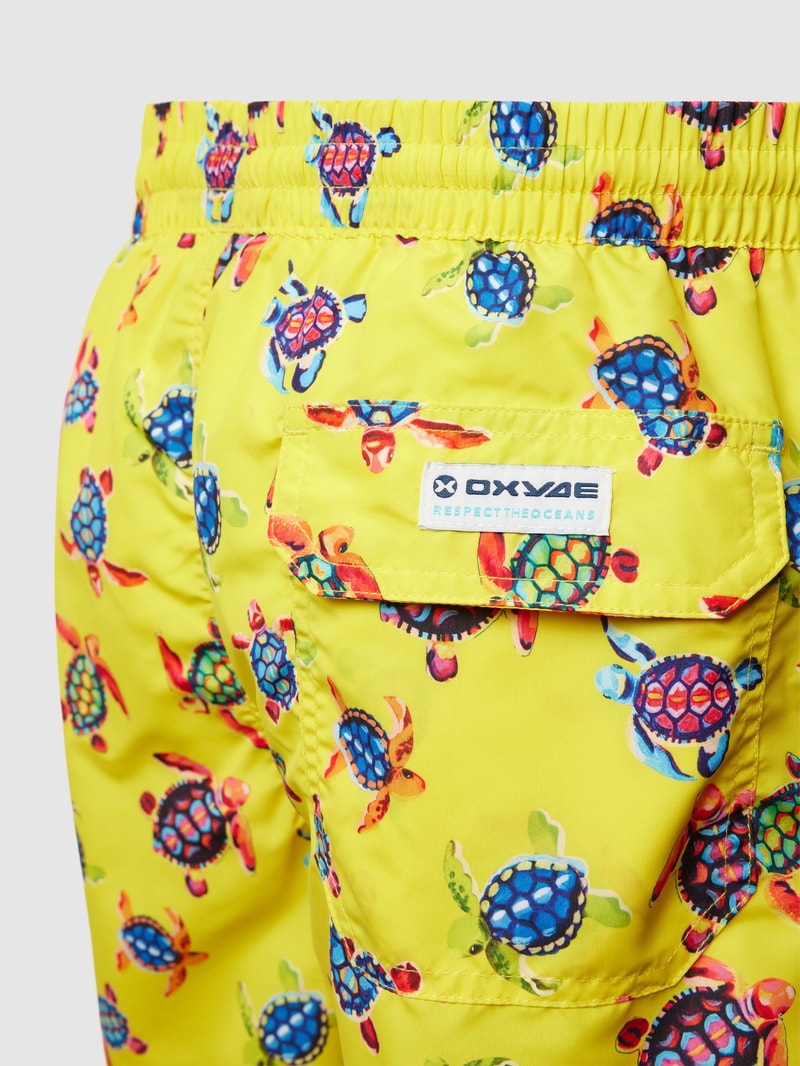 Badehose mit Allover-Muster in gelb
