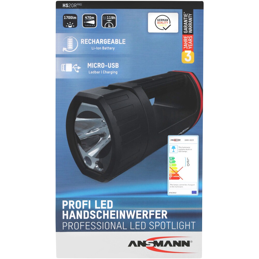 Ansmann LED-Handscheinwerfer HS20R Pro
