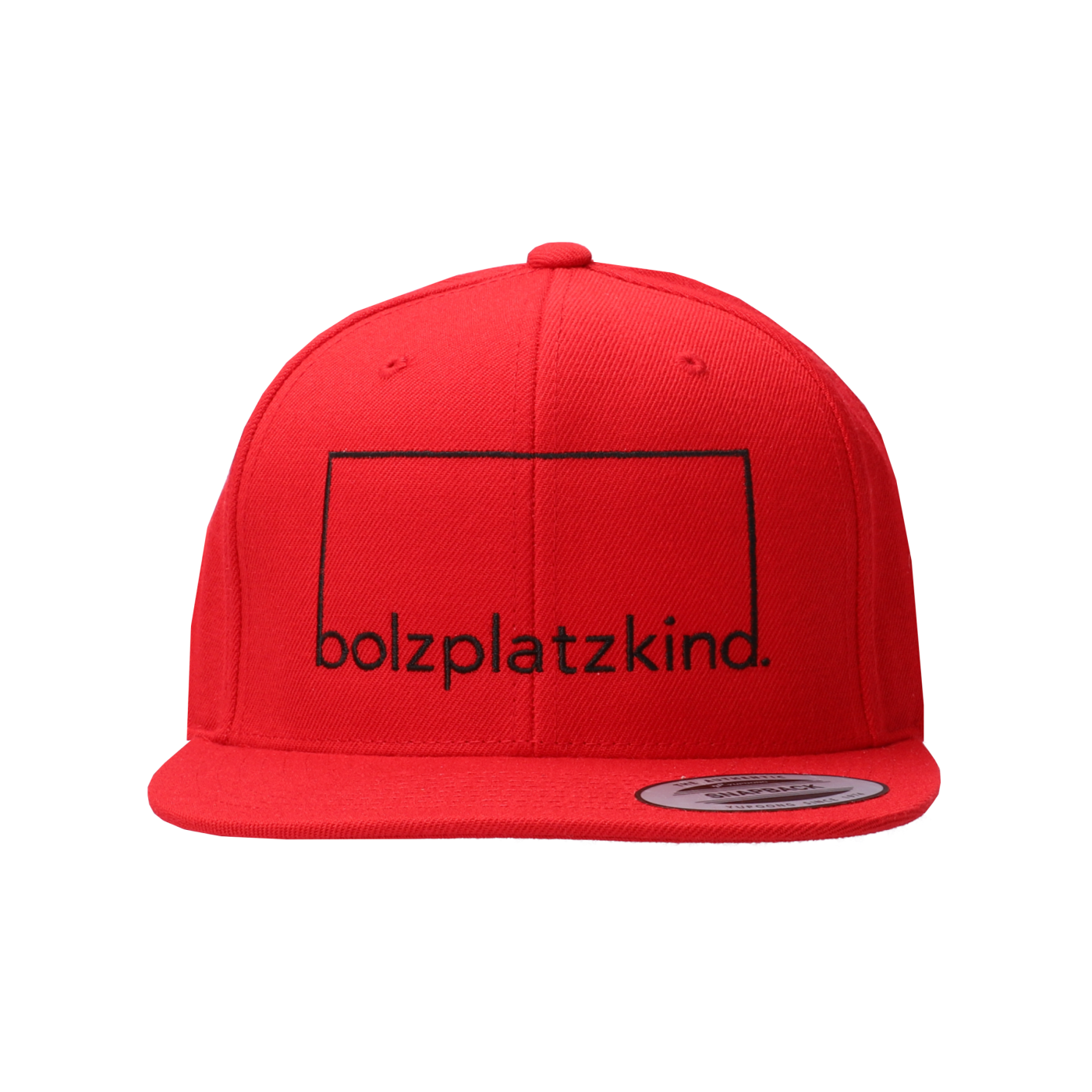 Bolzplatzkind Classic Snapback Cap Rot Schwarz