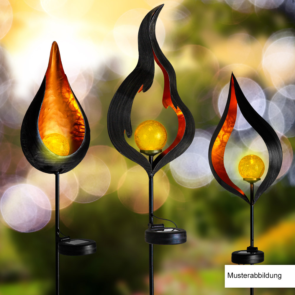 I-Glow LED-Solar-Vintage Leuchte - Flamme