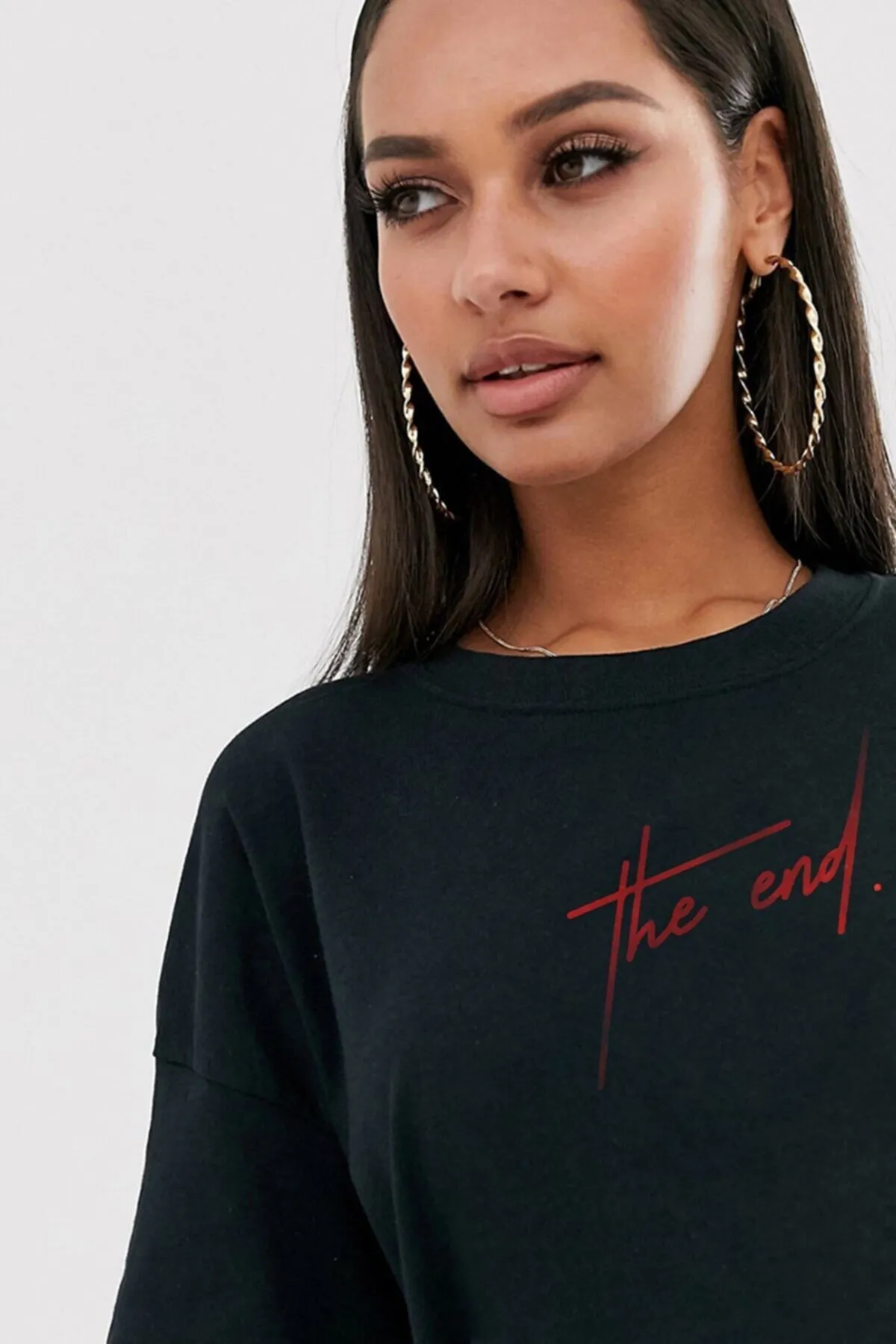 MOONBULL  Übergroßes Unisex-T-Shirt mit „The End“-Aufdruck