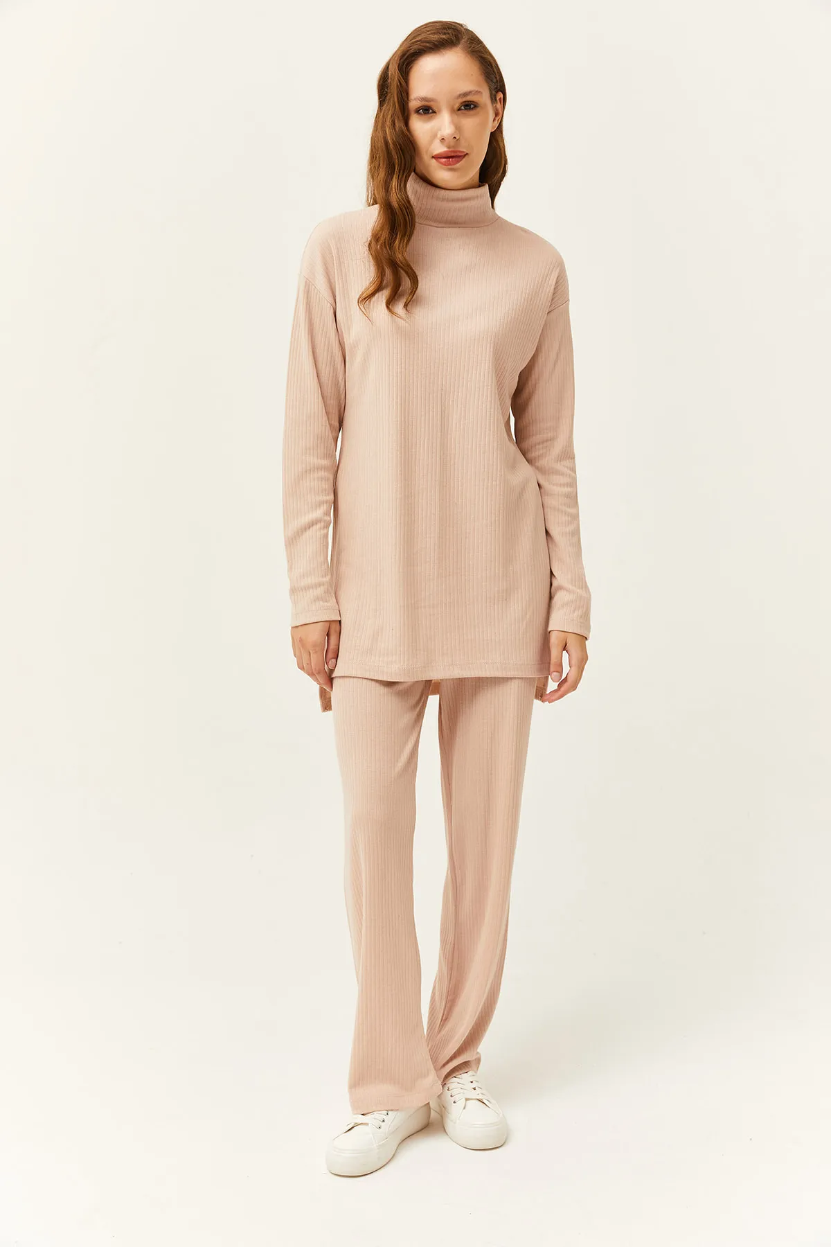 Olalook  Damen Stein vorne kurz hinten lang Tunika Unteres Top Set TKM-19000236