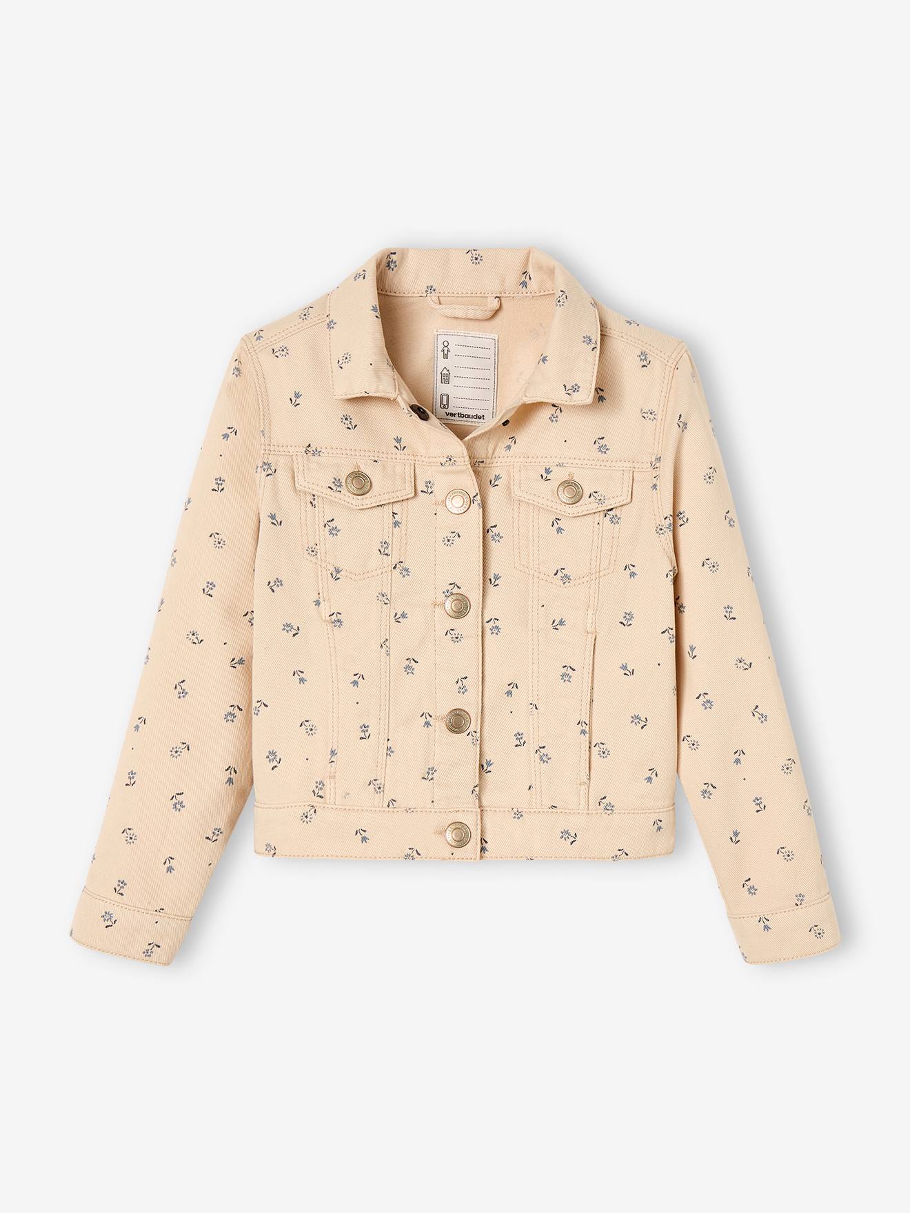 Veste imprimée fille moutarde