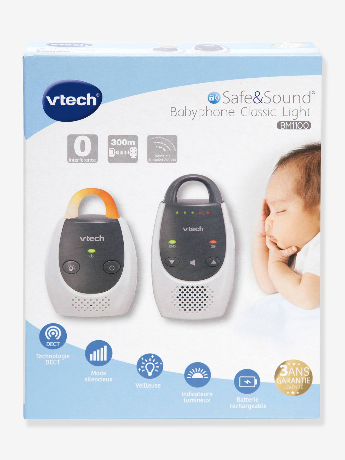 Babyphone Classic Light BM1100 VTECH blanc