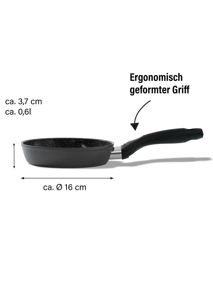 Stoneline Keramik Bratpfanne 16 cm | ohne Deckel in Schwarz günstig kaufen Ø 16 cm
