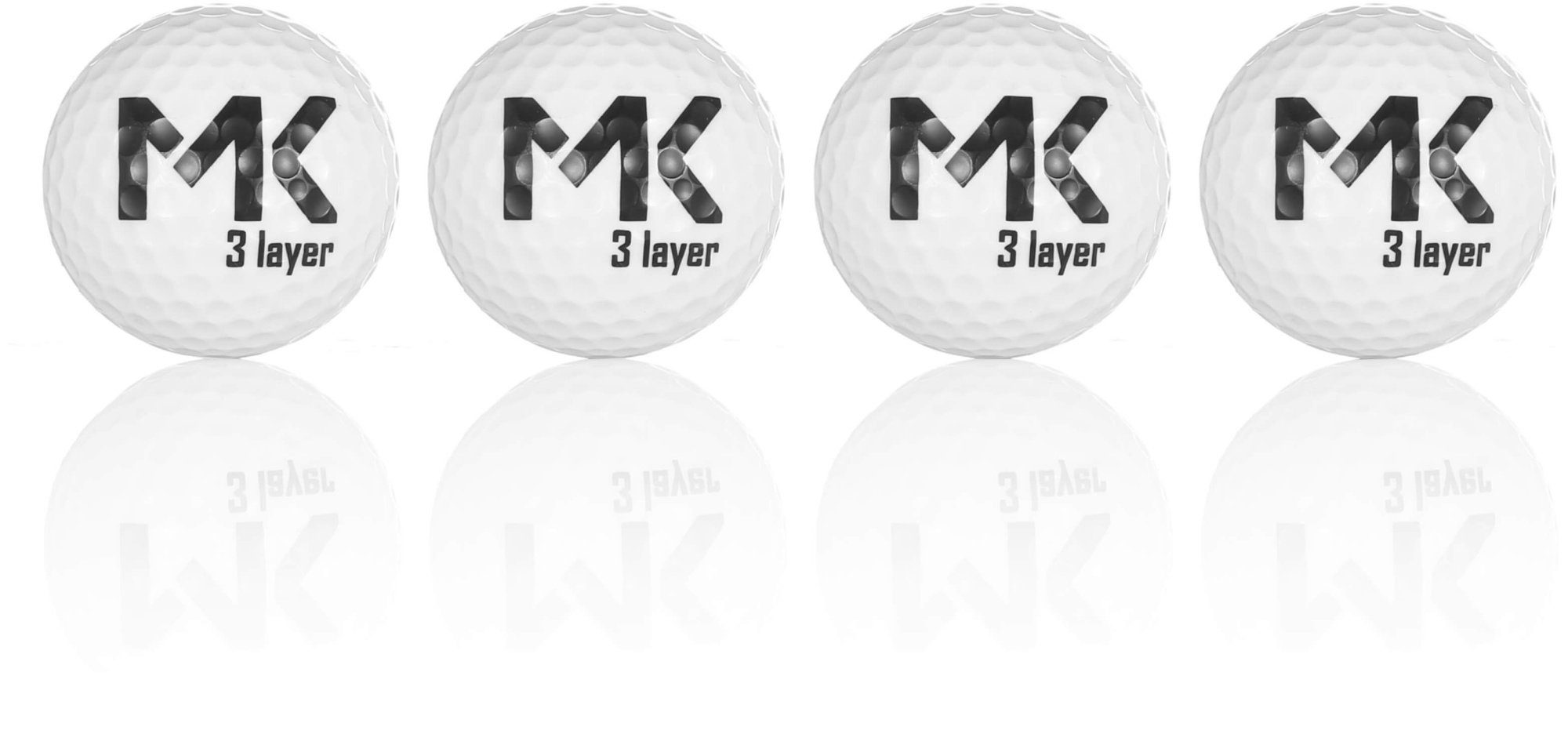 MK Golf Golfball MK Golf Golfbälle 3-Kern Long Range - 12 Stück - Weiss - 45.7 Gramm - 42.7 Millimeter
