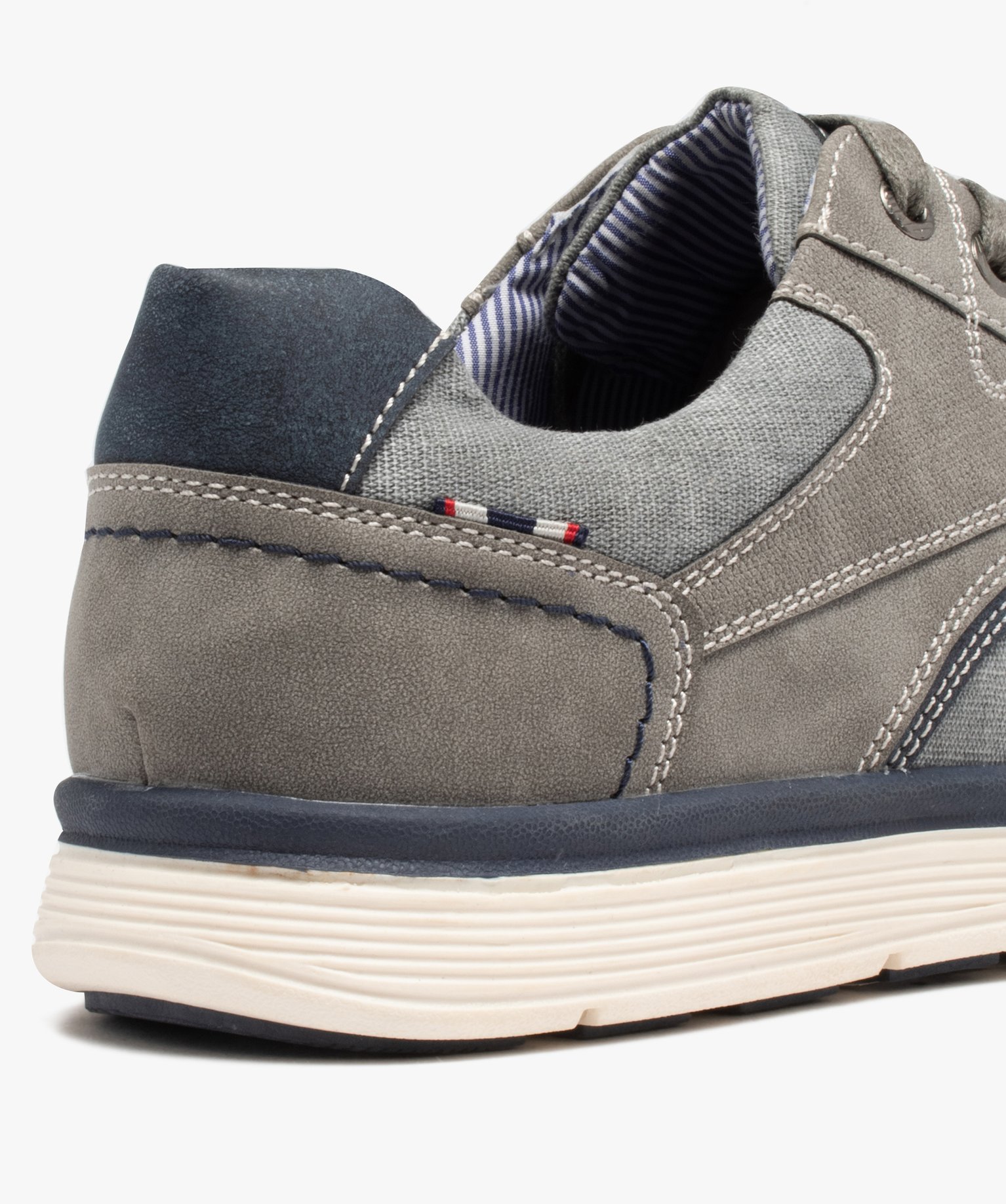 Derbies homme dessus toile style sportswear gris | GEMO