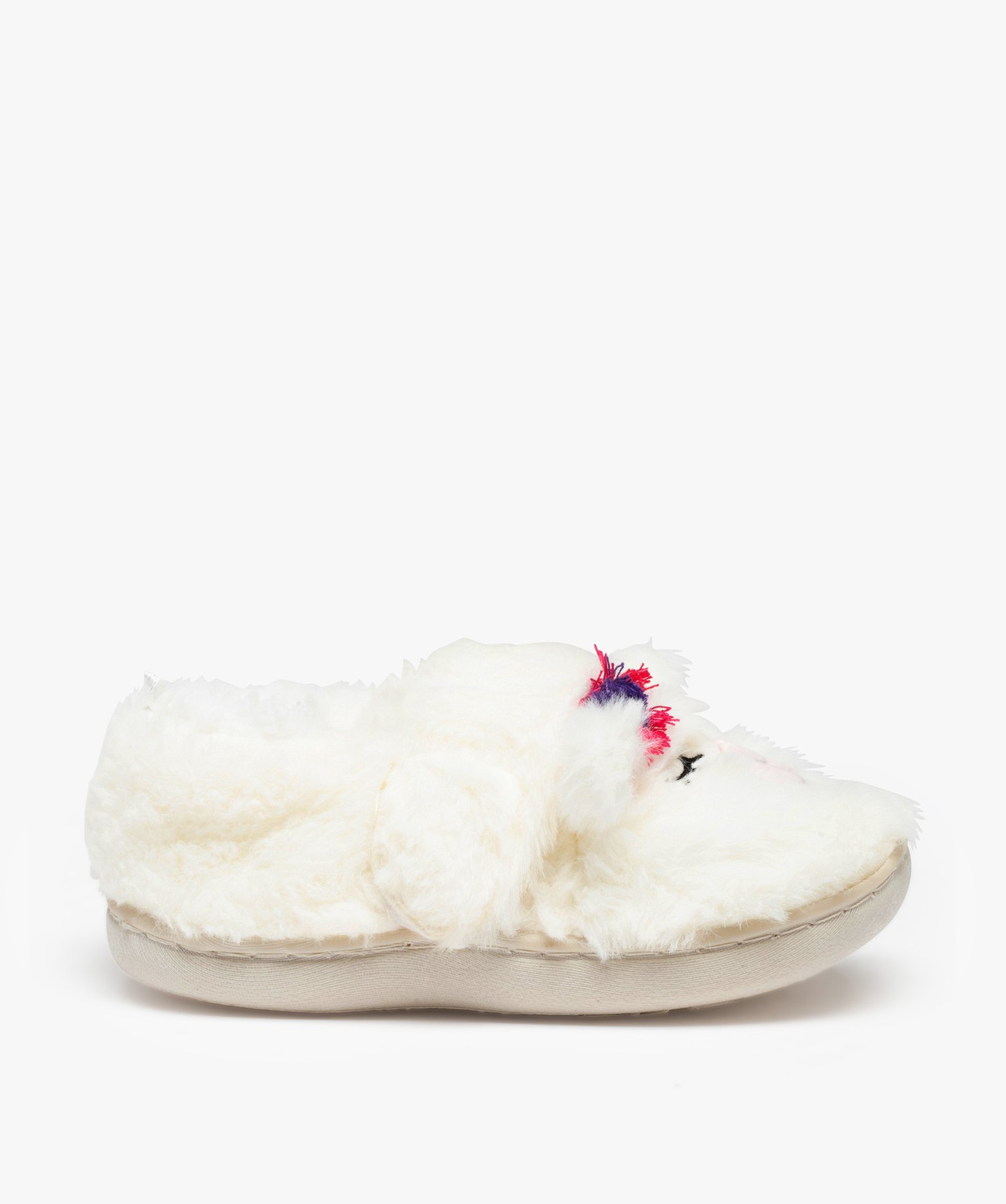 Chaussons fille extra doux en forme de lama beige | GEMO