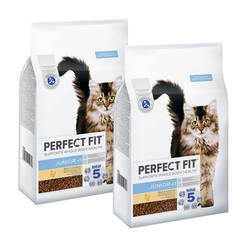 PERFECT FIT Trockenfutter PERFECT FIT Beutel Junior <1 mit Huhn 2x7 kg