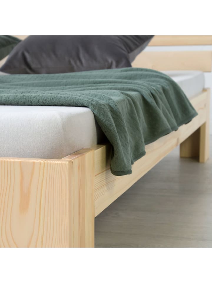 Homestyle4u Holzbett 90x200 mit Lattenrost in Braun günstig kaufen