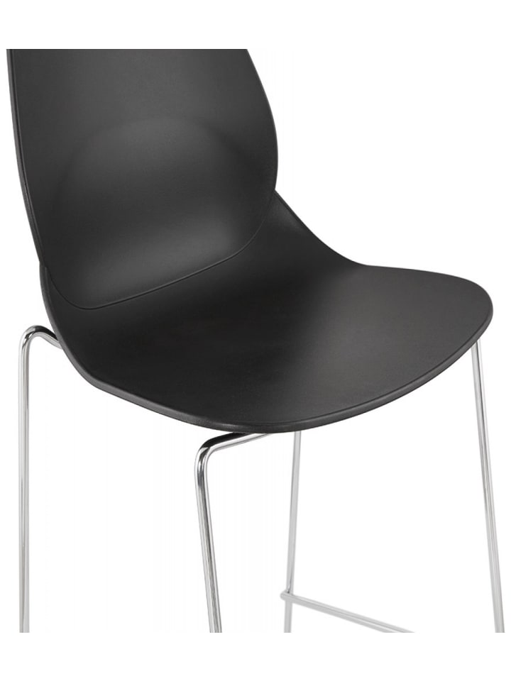 KADIMA DESIGN Barhocker mit Verchromtem Metallgestell und Kunststoffsitz in Schwarz-Silber günstig kaufen onesize
