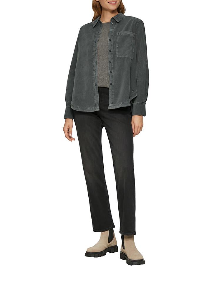 comma Jeans-Hemd in Anthrazit günstig kaufen
