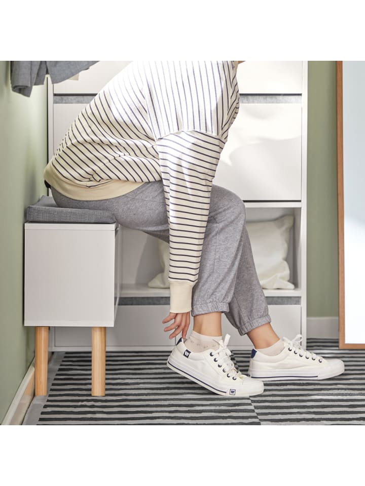 SoBuy Schuhkipper in Weiß - (B) (92-124) x (H)115 x (T)24cm günstig kaufen onesize