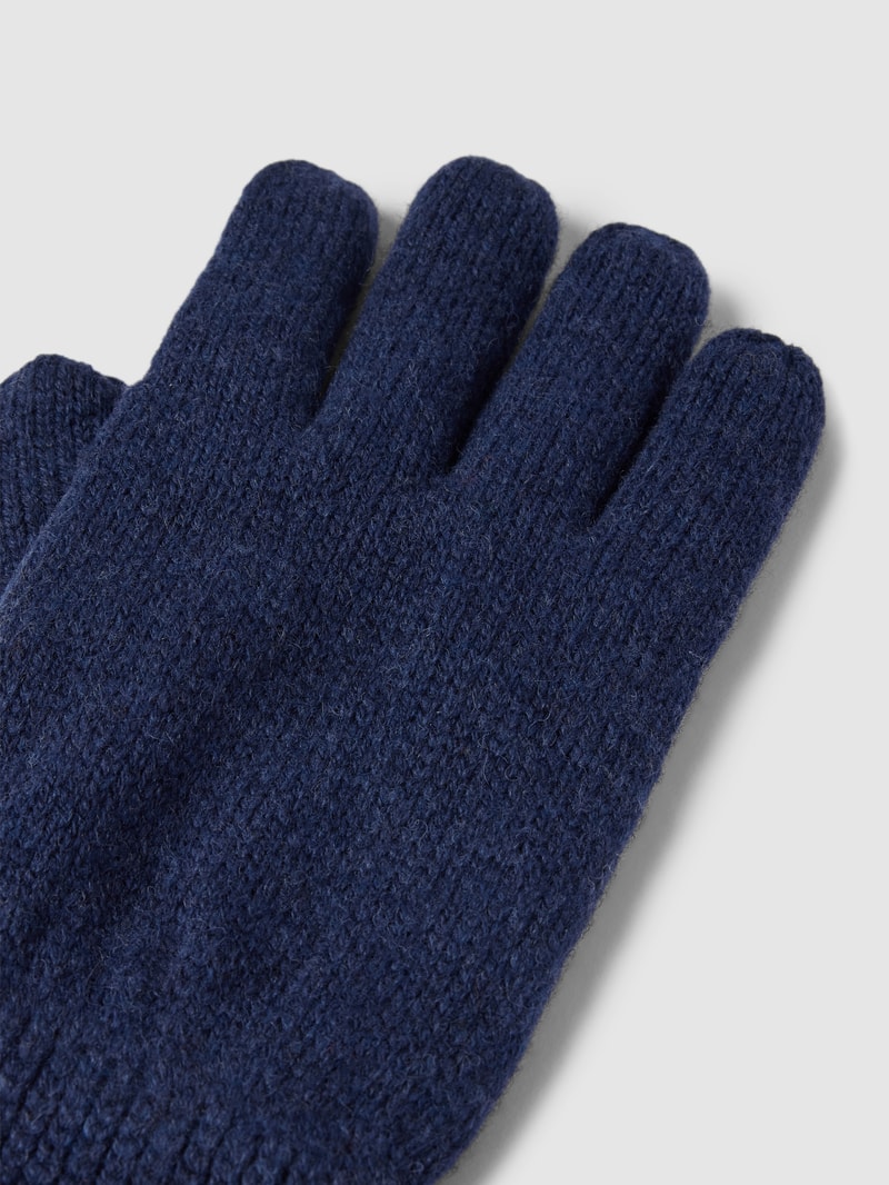 Handschuhe mit Label-Detail Modell 'HAAKON' in marineblau