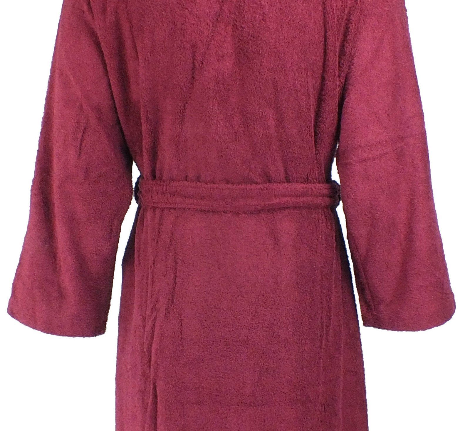 Lasa Home Unisex-Bademantel, Langform, Baumwolle, Schalkragen, Gürtel, verschiedene Farben