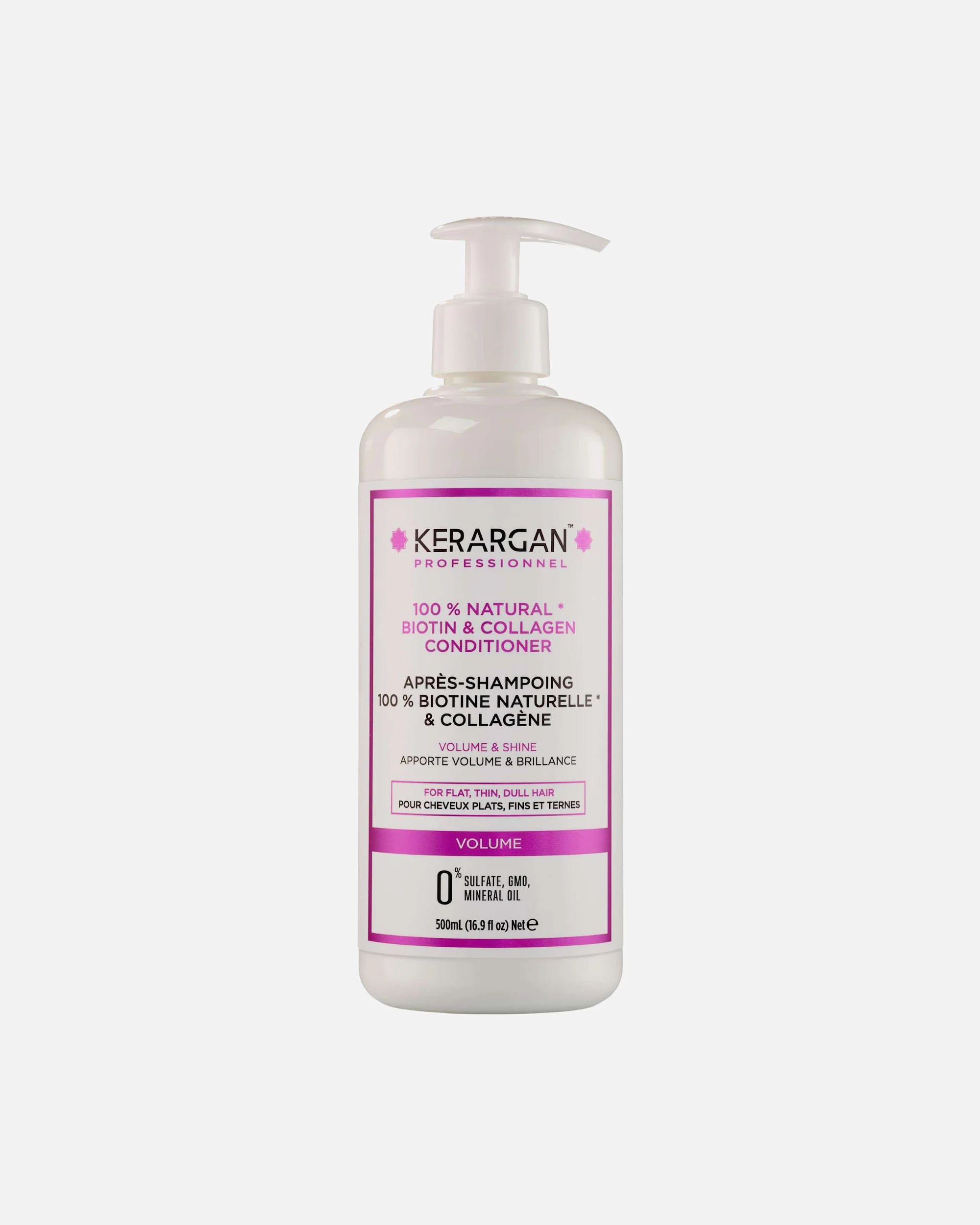 Kerargan - Acondicionador voluminizador con biotina y colágeno - Fortalece y suaviza